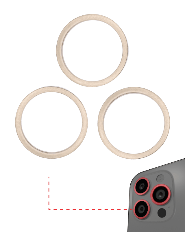 Back Camera Bezel Ring Only Compatible For iPhone 13 Pro / 13 Pro Max (Gold) (3 Piece Set)