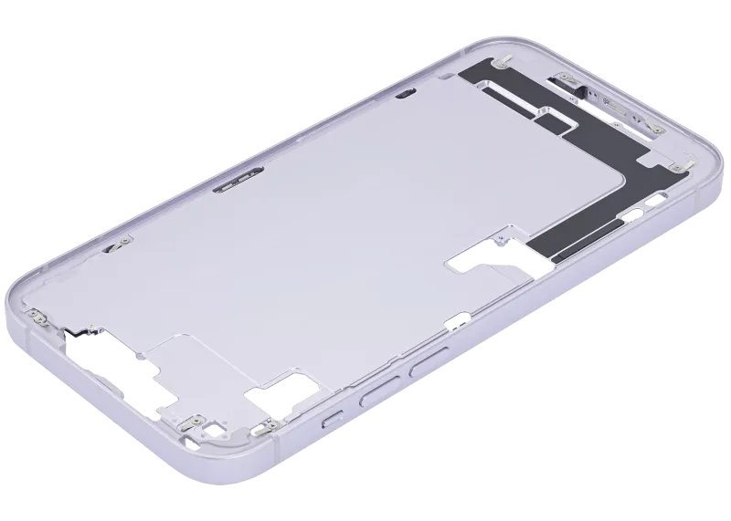 Mid-Frame Housing With Power And Volume Button Compatible For iPhone 14 Plus (US Version) (Used OEM Pull: Grade C) (Purple)