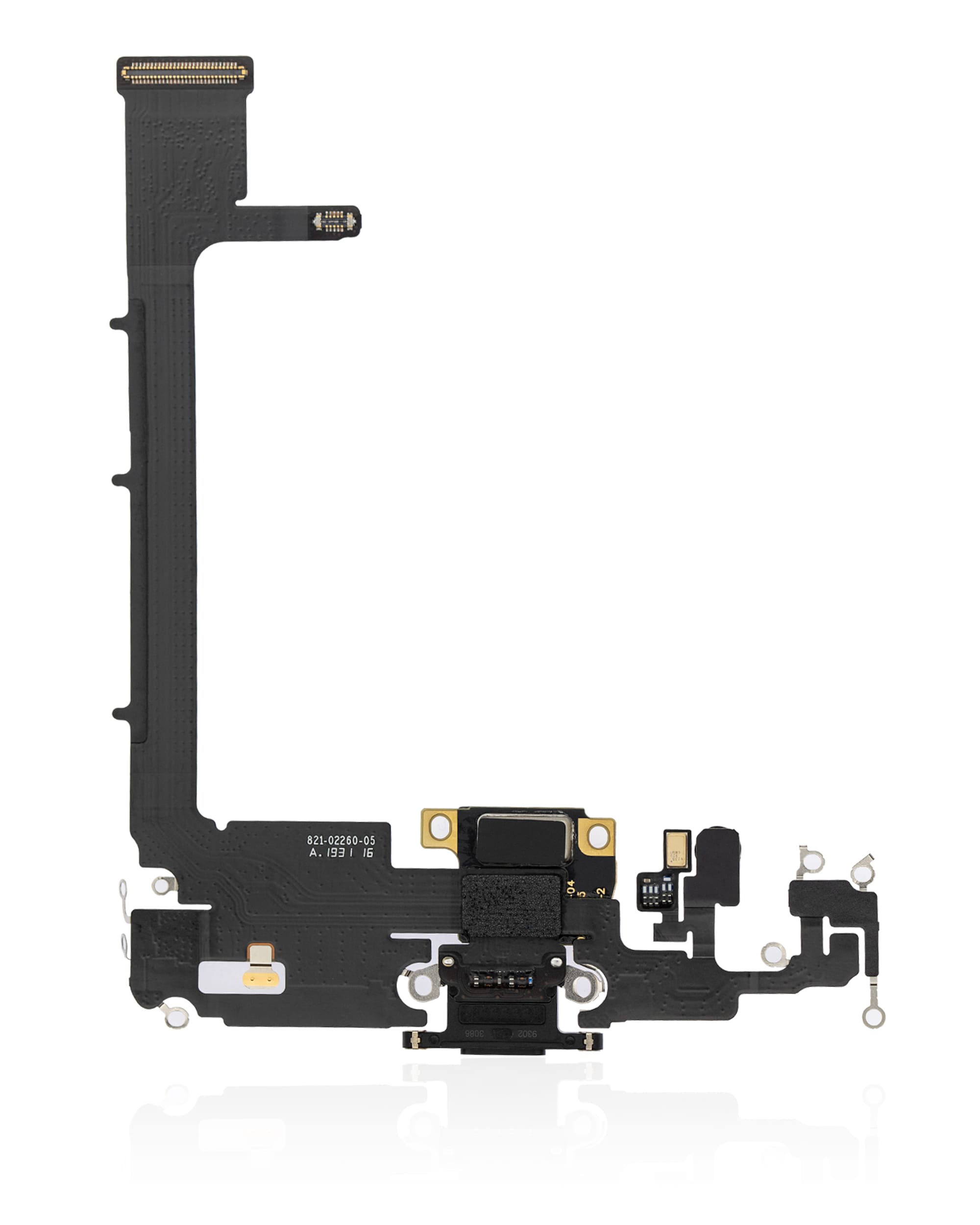 Charging Port Flex Cable With Board Compatible For iPhone 11 Pro Max (PART # 821-02260-05) (Premium) (Space Gray)