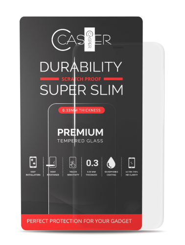 Casper Tempered Glass Compatible For iPhone 12 Pro Max (Case Friendly) (Retail Pack) (Clear)