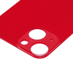Back Glass With 3M Adhesive Compatible For iPhone 13 Mini (No Logo / Large Camera Hole) (Red)