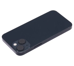 Back Housing W/ Small Components Pre-Installed Compatible For iPhone 13 Mini (US Version) (No Logo) (Aftermarket Plus) (Midnight)