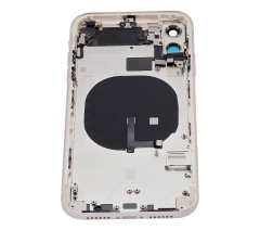 Back Housing W/ Small Components Pre-Installed Compatible For iPhone 11 (No Logo) (Aftermarket Plus) (White)