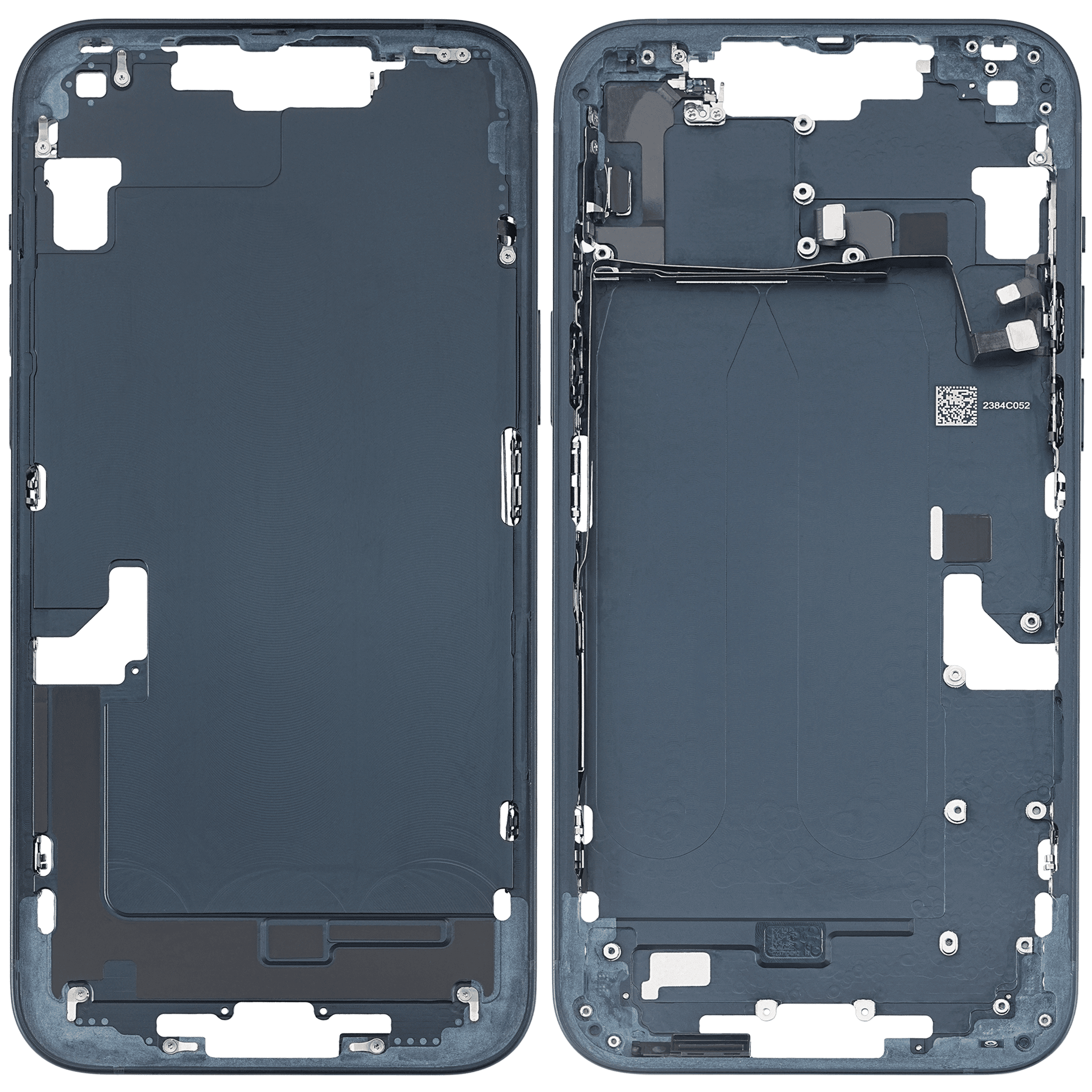 Mid-Frame Housing With Power And Volume Button Compatible For iPhone 14 Plus (US Version) (Used OEM Pull: Grade B) (Midnight)