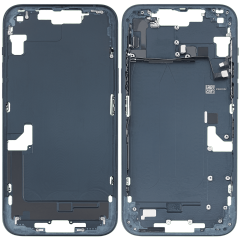 Mid-Frame Housing With Power And Volume Button Compatible For iPhone 14 Plus (US Version) (Used OEM Pull: Grade B) (Midnight)