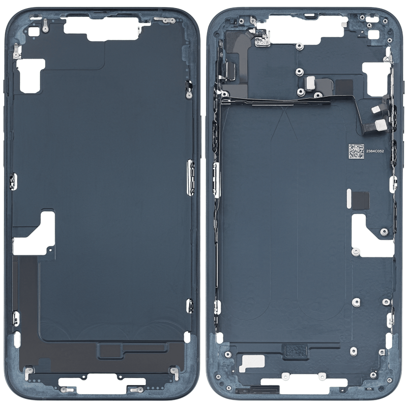 Mid-Frame Housing With Power And Volume Button Compatible For iPhone 14 Plus (US Version) (Used OEM Pull: Grade B) (Midnight)