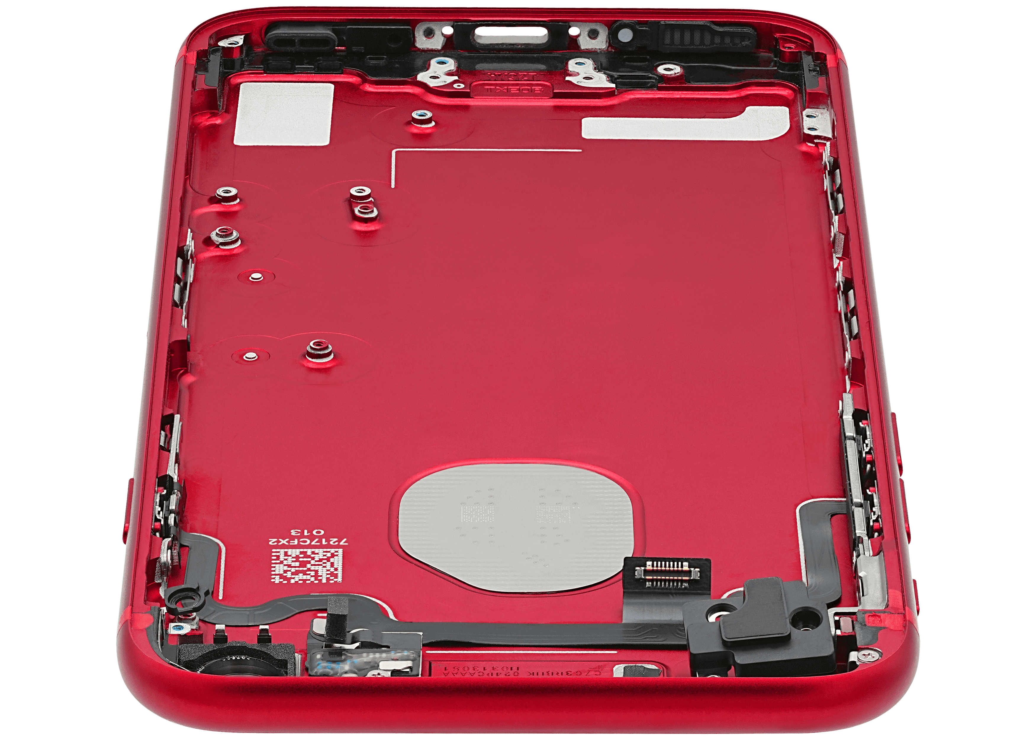 Back Housing W/ Small Components Pre-Installed Compatible For iPhone 7 (Used OEM Pull: Grade A) (Red)