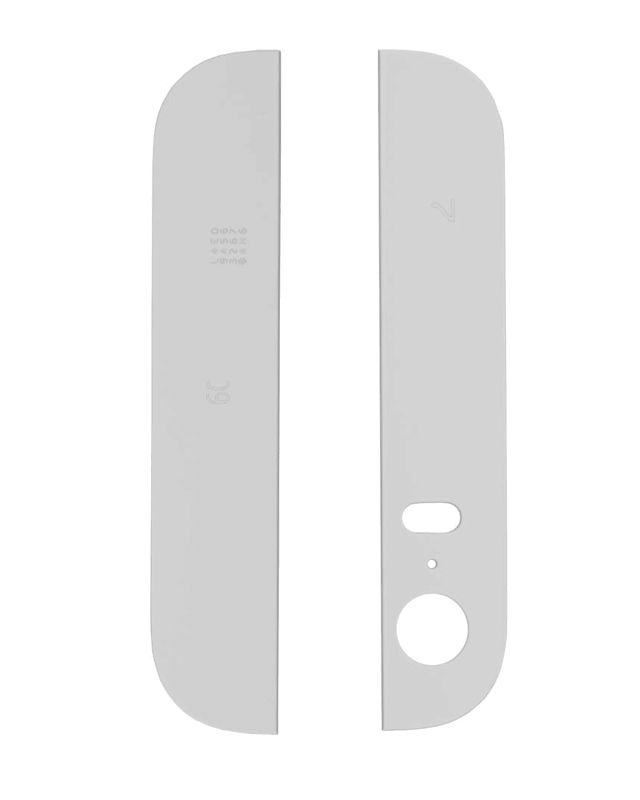 Back Glass (Up + Down) Compatible For iPhone 5S (White)