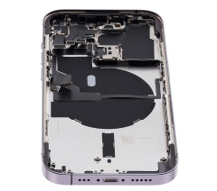 Back Housing W/ Small Pre-Installed Compatible For iPhone 14 Pro (U.S Version) (Used OEM Pull: Grade A) (Deep Purple)