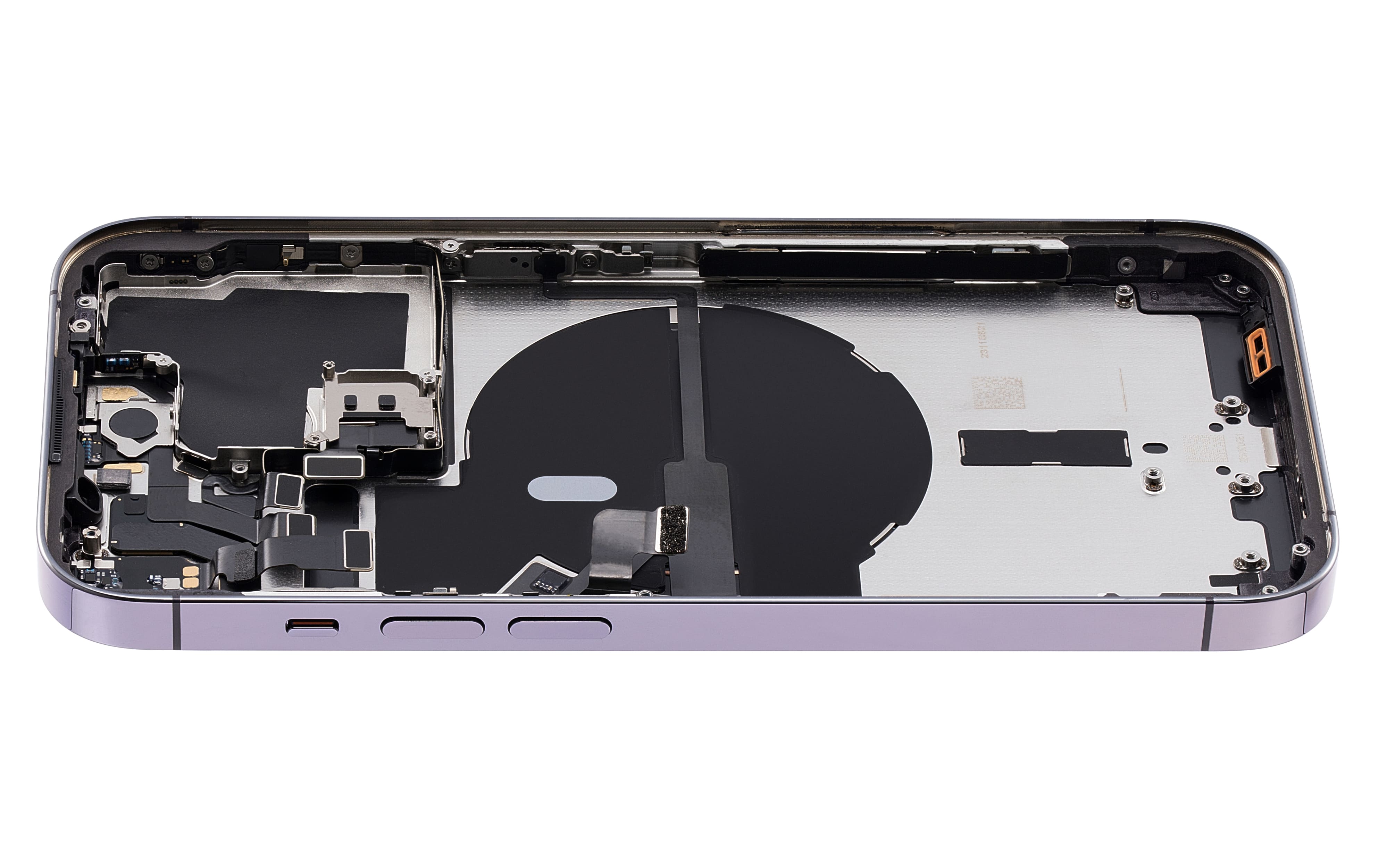 Back Housing W/ Small Pre-Installed Compatible For iPhone 14 Pro (U.S Version) (Used OEM Pull: Grade A) (Deep Purple)