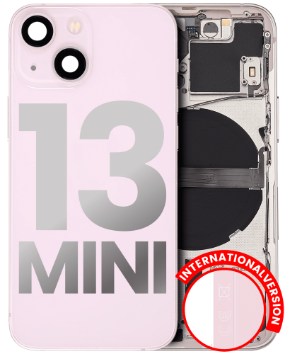 Back Housing W/ Small Components Pre-Installed Compatible For iPhone 13 Mini (International Version) (Used OEM Pull: Grade A) (Pink)