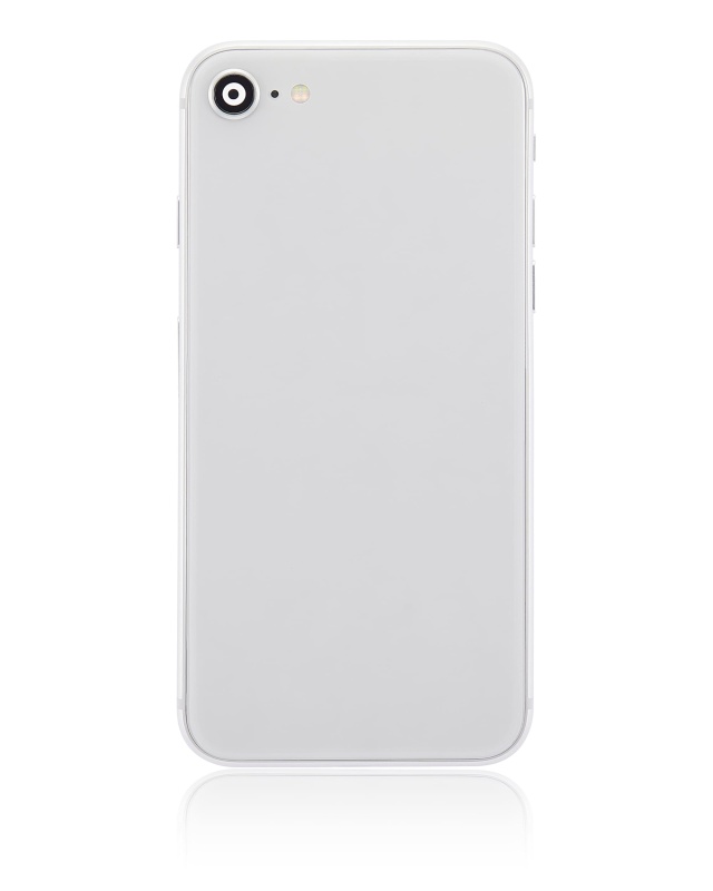 Back Housing W/ Small Components Pre-Installed Compatible For iPhone 8 (No Logo) (Aftermarket Plus) (Silver)