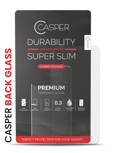 Casper Tempered Glass (Back Glass) Compatible For iPhone XR (Retail Pack) (Clear)