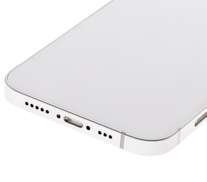 Back Housing W/ Small Components Pre-Installed Compatible For iPhone 12 (US Version) (Used OEM Pull: Grade C) (White)