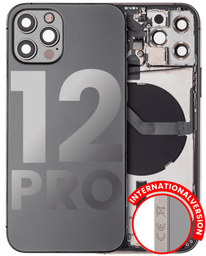 Back Housing W/ Small Components Pre-Installed Compatible For iPhone 12 Pro (International Version) (Used OEM Pull: Grade B) (Graphite)