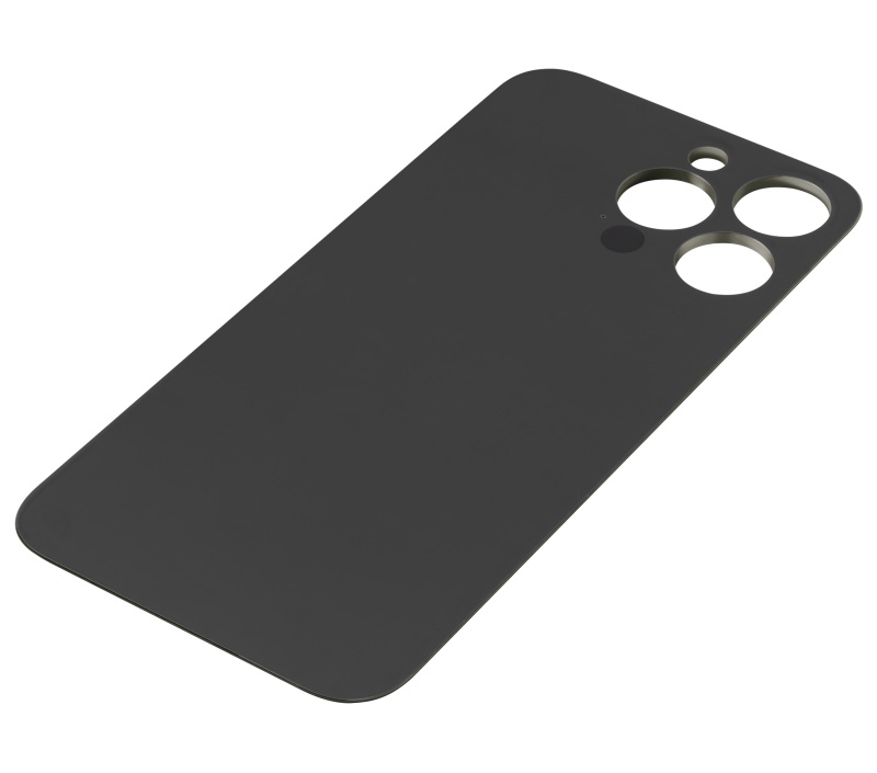 Back Glass With 3M Adhesive Compatible For iPhone 13 Pro (No Logo / Large Camera Hole) (Graphite)