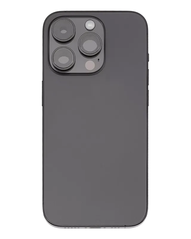 Back Housing W/ Small Pre-Installed Compatible For iPhone 14 Pro (U.S Version) (Used OEM Pull: Grade C) (Space Black)