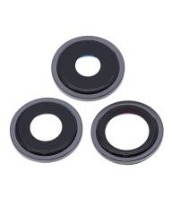 Back Camera Lens With Bracket & Bezel Compatible For iPhone 13 Pro / 13 Pro Max (Aftermarket Plus) (Graphite)