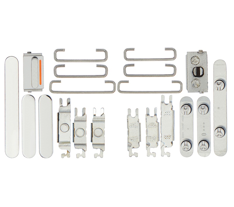 Hard Buttons (Power / Volume / Switch) Compatible For iPhone 13 Pro / 13 Pro Max (Silver)