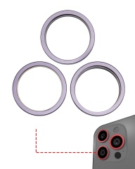 Back Camera Bezel Ring Only Compatible For iPhone 14 Pro / 14 Pro Max (Deep Purple) (3 Piece Set)