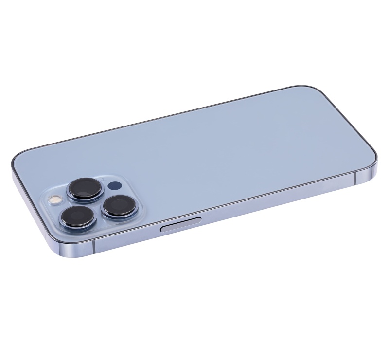 Back Housing W/ Small Components Pre-Installed Compatible For iPhone 13 Pro (No Logo) (Aftermarket Plus) (International Version) (Sierra Blue)