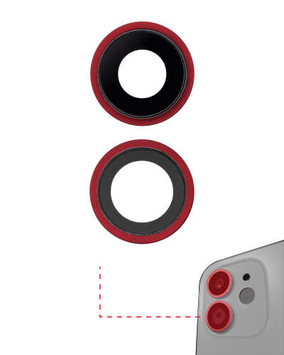Back Camera Lens With Bracket &amp; Bezel Compatible For iPhone 11 (Red) (Real Sapphire / Premium)