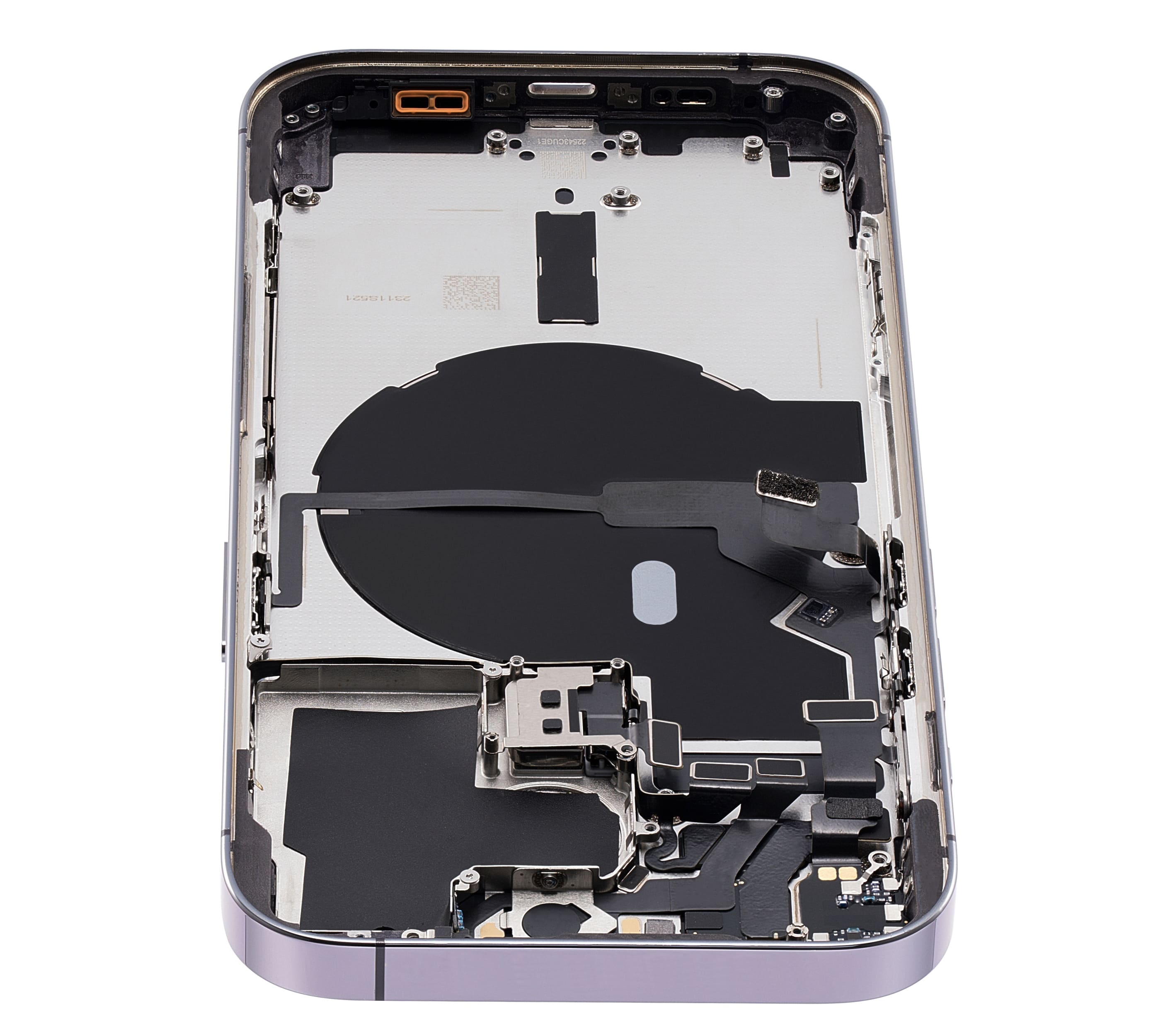 Back Housing W/ Small Pre-Installed Compatible For iPhone 14 Pro (U.S Version) (Used OEM Pull: Grade A) (Deep Purple)
