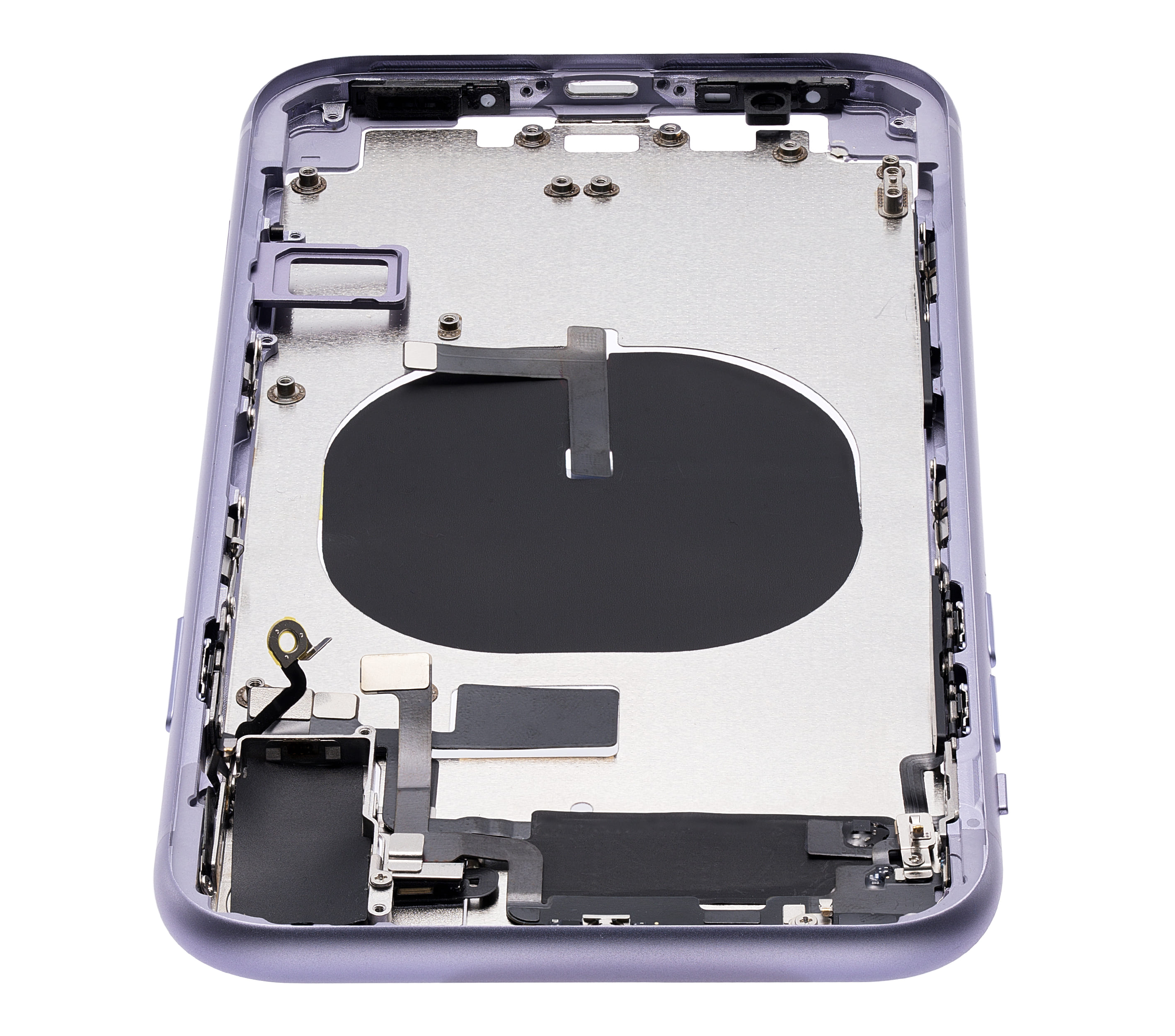 Back Housing W/ Small Components Pre-Installed (Without Back Cover) Compatible For iPhone 11 (Purple)