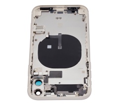 Back Housing W/ Small Components Pre-Installed Compatible For iPhone 11 (No Logo) (Aftermarket Plus) (White)