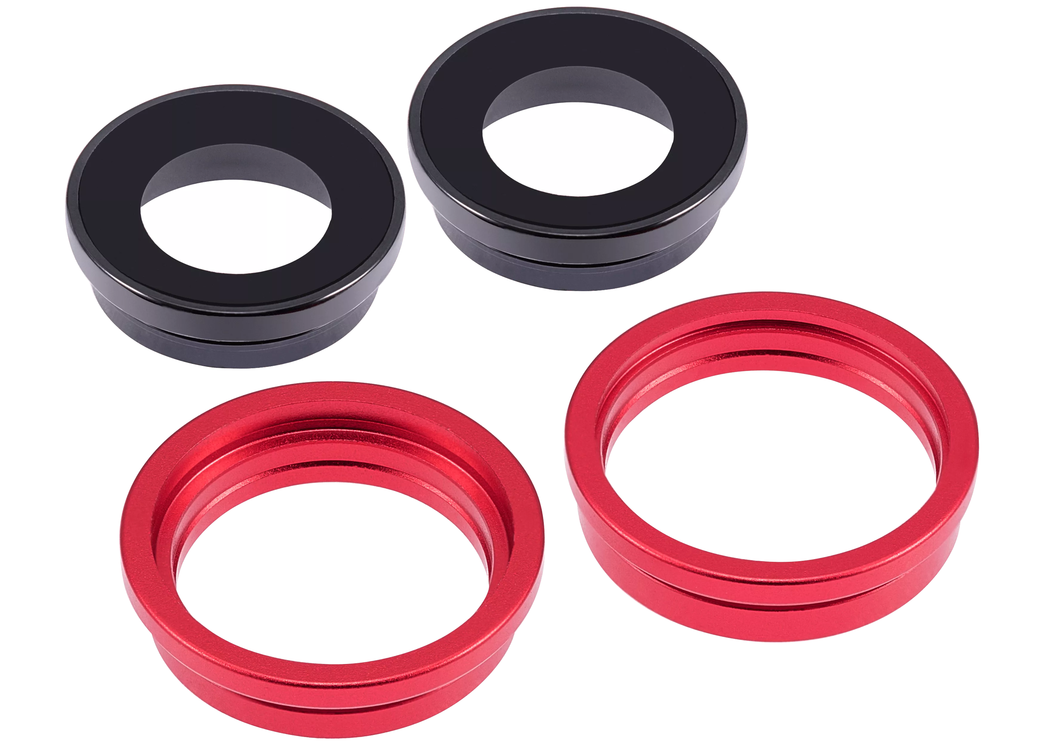 Back Camera Lens With Bracket & Bezel Compatible For iPhone 14 / 14 Plus (2 Piece Set) (Aftermarket Plus) (Red)