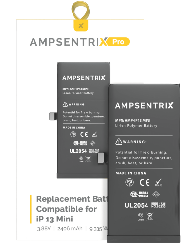 Replacement Battery Compatible For iPhone 13 Mini (AmpSentrix Pro)