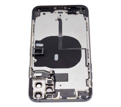 Back Housing W/ Small Components Pre-Installed Compatible For iPhone 11 Pro Max (No Logo) (Aftermarket Plus) (Space Gray)