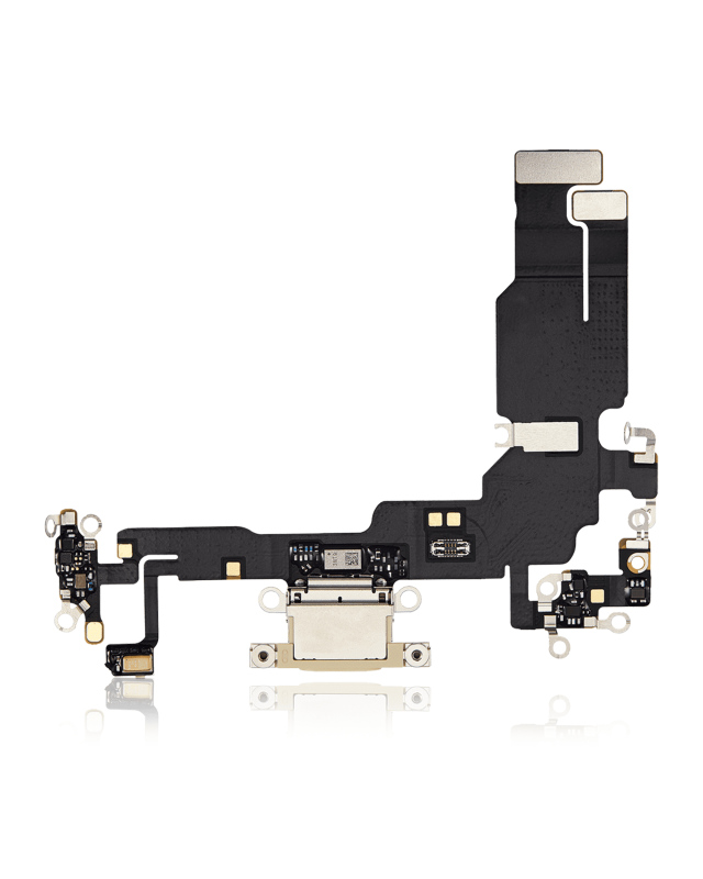 Charging Port Flex Cable Compatible For iPhone 15 (Premium) (Yellow)