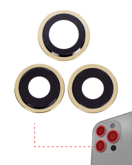 Back Camera Lens With Bracket & Bezel Compatible For iPhone 12 Pro Max (Aftermarket Plus) (Gold)