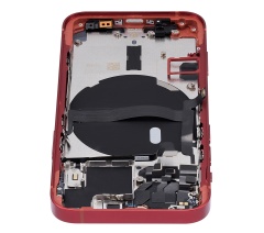 Back Housing W/ Small Components Pre-Installed Compatible For iPhone 13 Mini (US Version) (No Logo) (Aftermarket Plus) (Red)