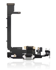Charging Port Flex Cable With Board Compatible For iPhone 11 Pro Max (Premium) (Silver)