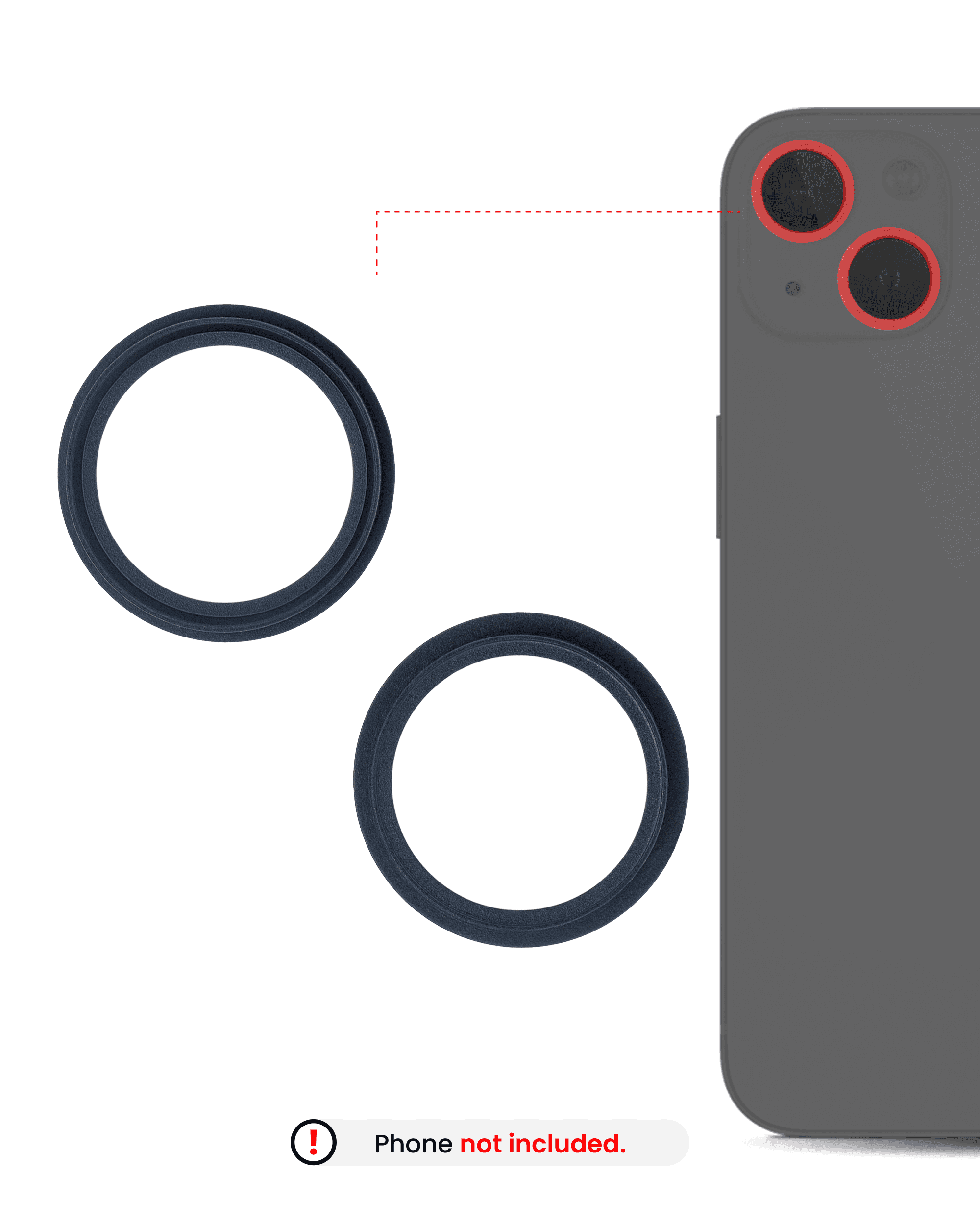 Back Camera Bezel Ring Only Compatible For iPhone 13 / 13 Mini (Midnight) (2 Piece Set)