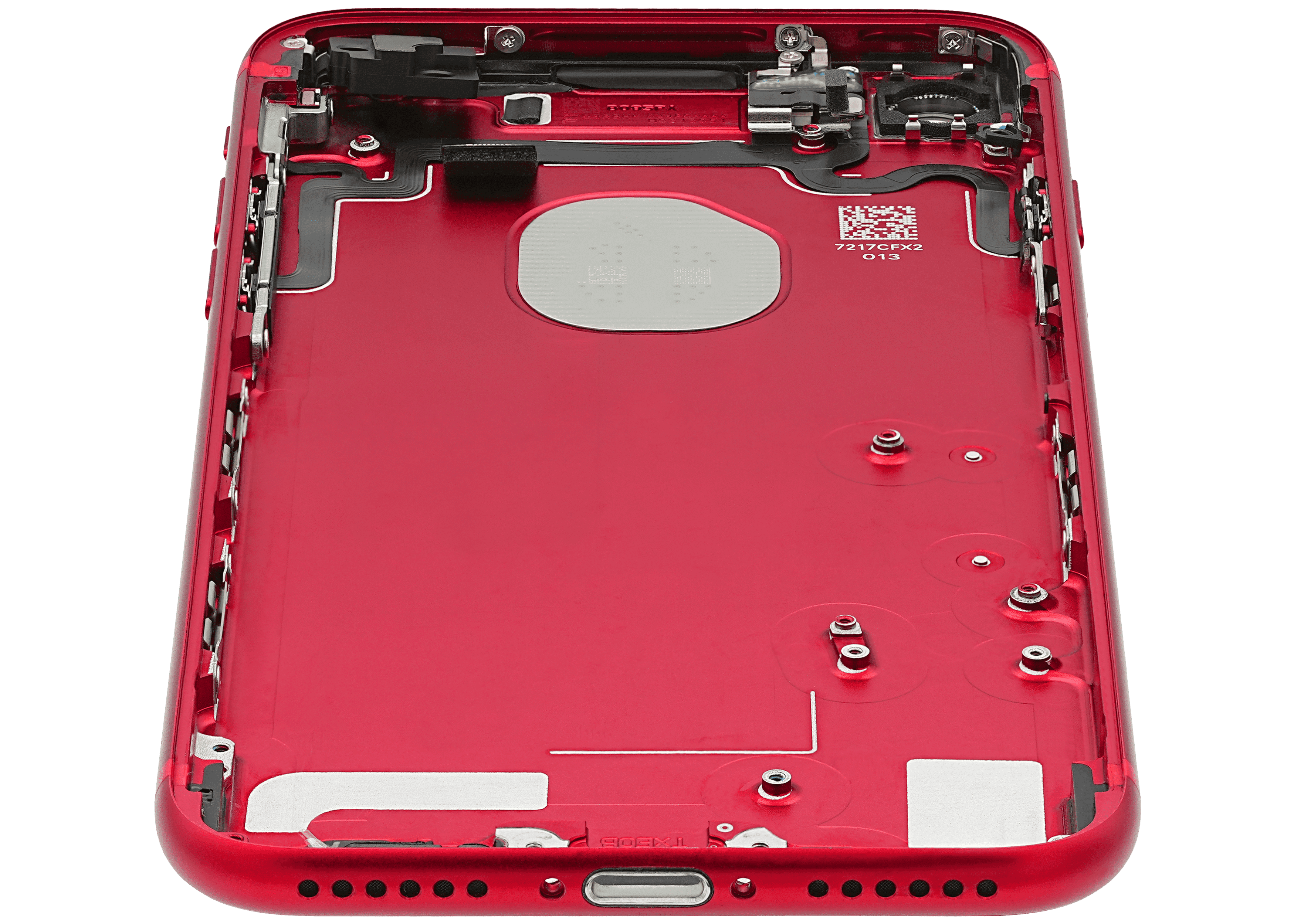 Back Housing W/ Small Components Pre-Installed Compatible For iPhone 7 (Used OEM Pull: Grade A) (Red)