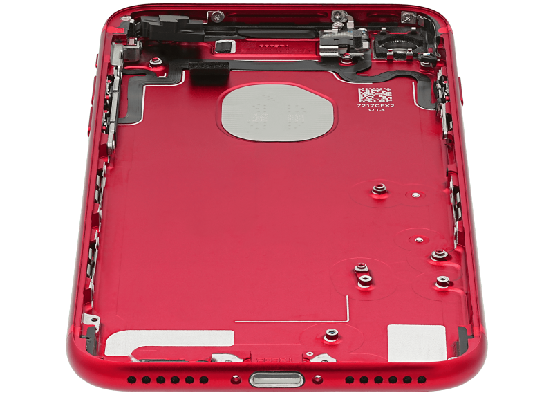 Back Housing W/ Small Components Pre-Installed Compatible For iPhone 7 (Used OEM Pull: Grade A) (Red)