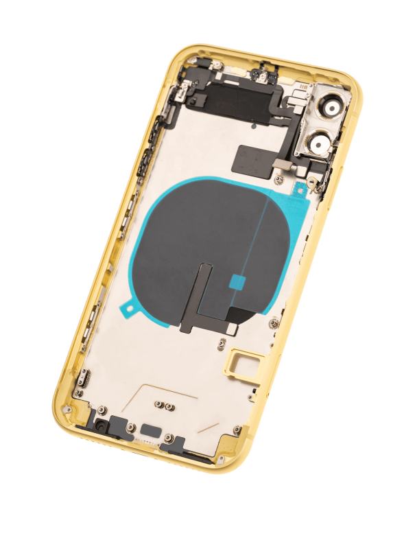 Back Housing W/ Small Components Pre-Installed Compatible For iPhone 11 (Used OEM Pull: Grade A) (Yellow)