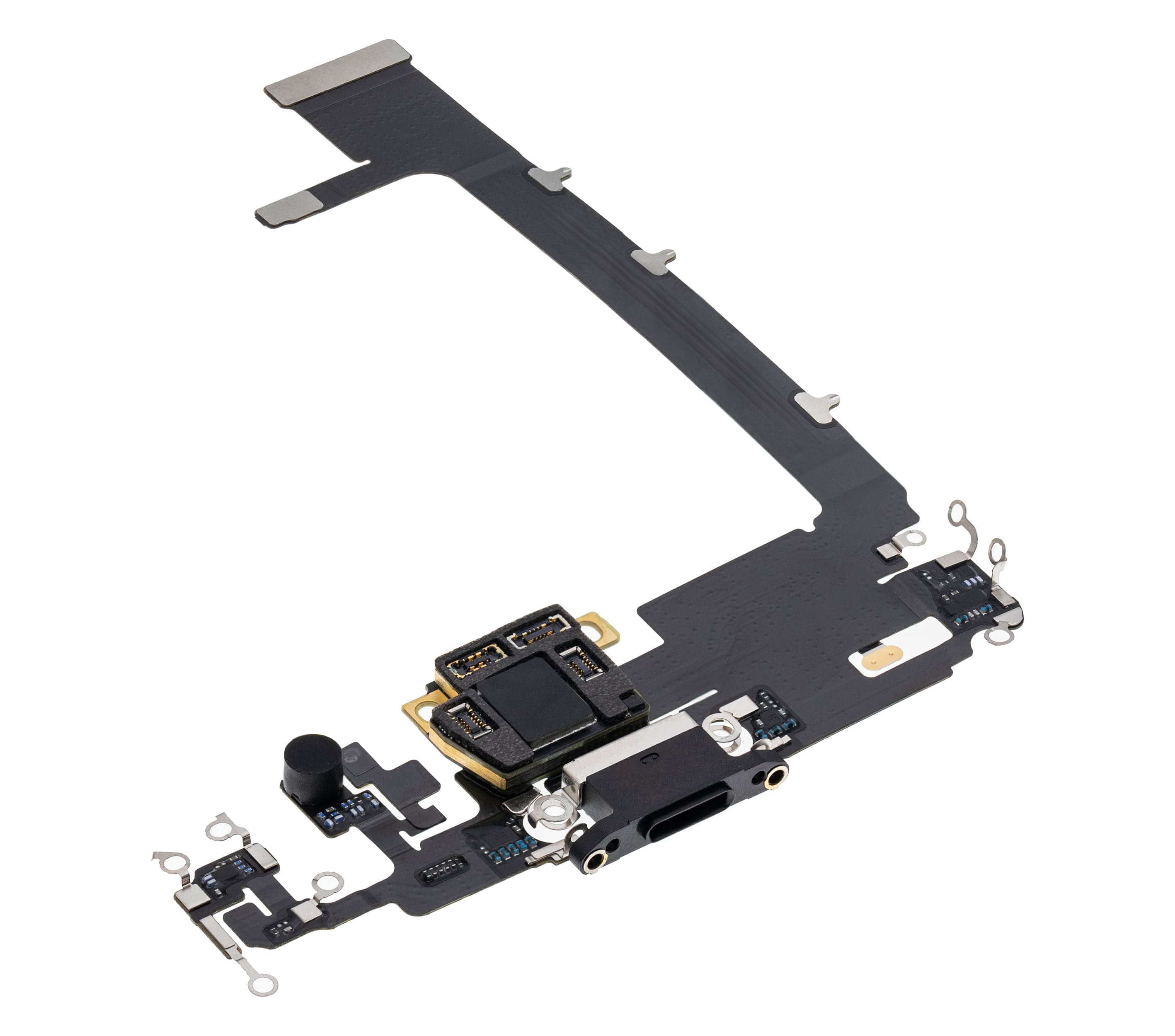 Charging Port Flex Cable With Board Compatible For iPhone 11 Pro Max (PART # 821-02260-05) (Premium) (Space Gray)