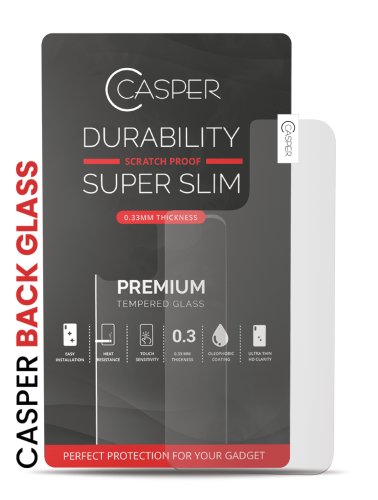 Casper Tempered Glass (Back Glass) Compatible For iPhone 12 (Retail Pack) (Matte)