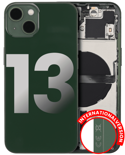 Back Housing W/ Small Components Pre-Installed Compatible For iPhone 13 (International Version) (Used OEM Pull: Grade A) (Green)