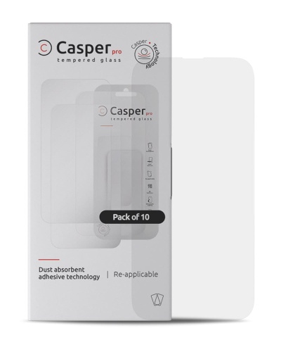 Casper Pro Tempered Glass Compatible For iPhone 15 Pro (10 Pack) (Clear)