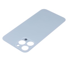 Back Glass With 3M Adhesive Compatible For iPhone 13 Pro Max (No Logo / Large Camera Hole) (Sierra Blue)