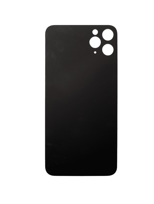 Back Glass With 3M Adhesive Compatible For iPhone 11 Pro Max (No Logo / Large Camera Hole) (Silver)