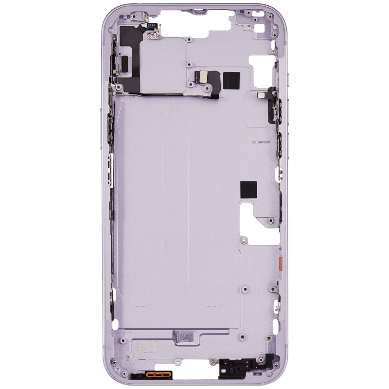 Mid-Frame Housing With Power And Volume Button Compatible For iPhone 14 Plus (International Version) (Used OEM Pull: Grade A) (Purple)
