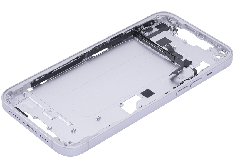 Mid-Frame Housing With Power And Volume Button Compatible For iPhone 14 Plus (US Version) (Used OEM Pull: Grade B) (Purple)