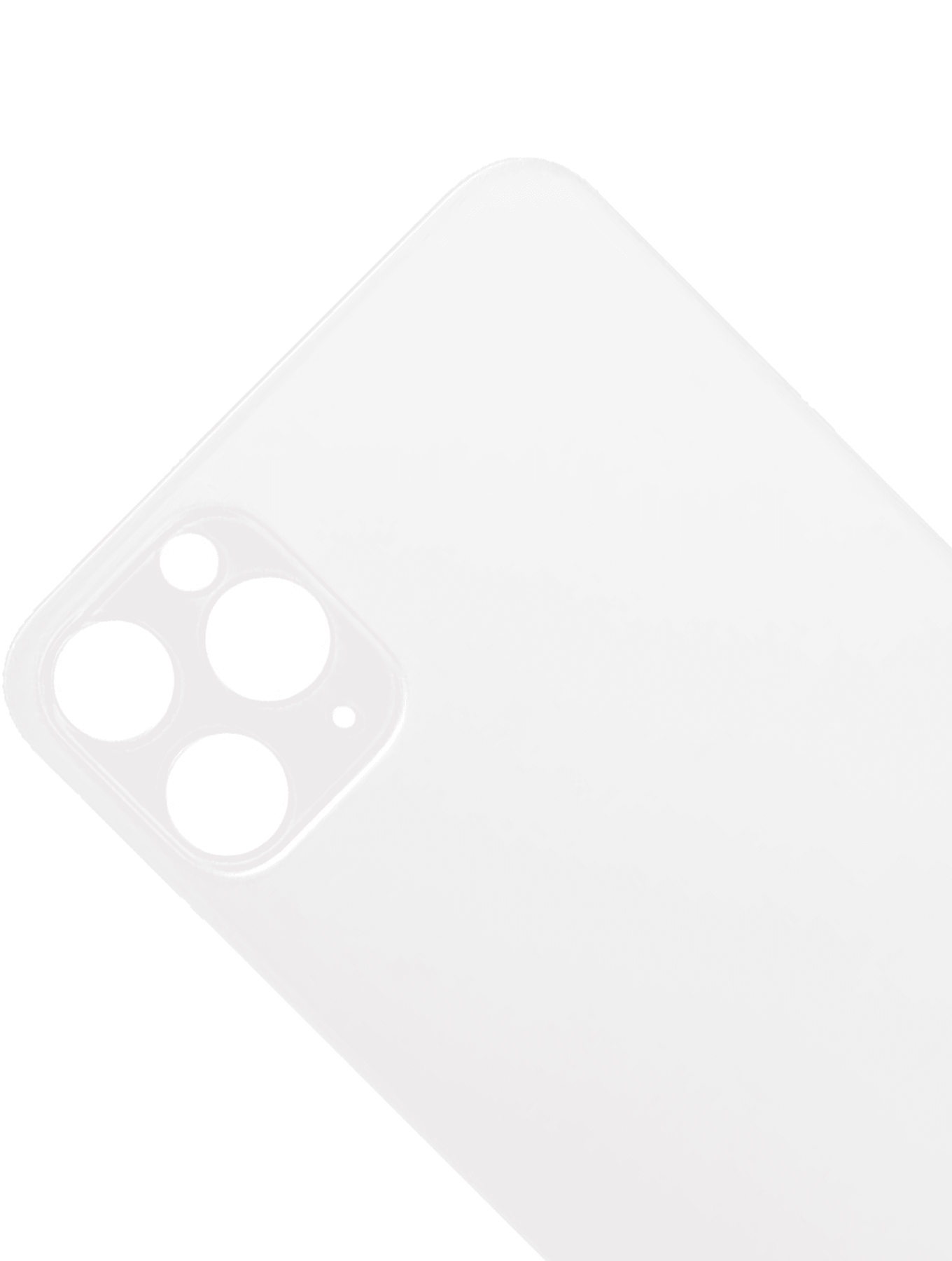 Back Glass With 3M Adhesive Compatible For iPhone 11 Pro Max (No Logo / Large Camera Hole) (Silver)