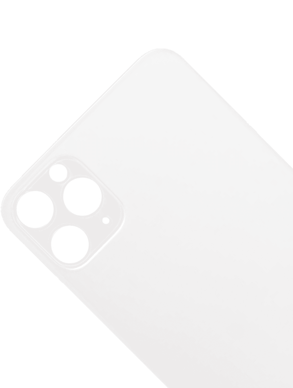 Back Glass With 3M Adhesive Compatible For iPhone 11 Pro Max (No Logo / Large Camera Hole) (Silver)